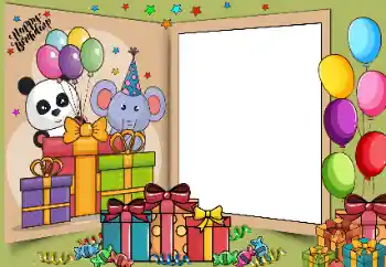 Фотоефект з категорії День Народження № 205758. Надпис на рамці: Happy Birthday!