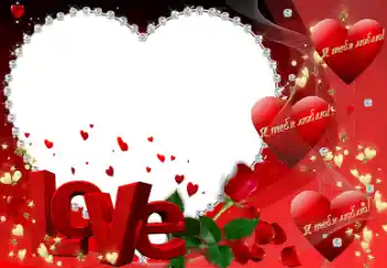 Фотоефект з категорії Рамки для закоханих № 45951. Надпис на рамці: Love. Я тебя люблю!
