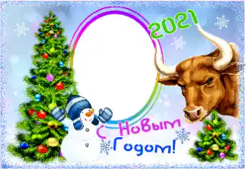Фотоефект з категорії Відкритки на Новий рік № 176805. Надпис на рамці: З Новим Роком!