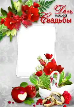 Фотоефект з категорії Весільні рамки № 85245. Надпис на рамці: Наше весілля